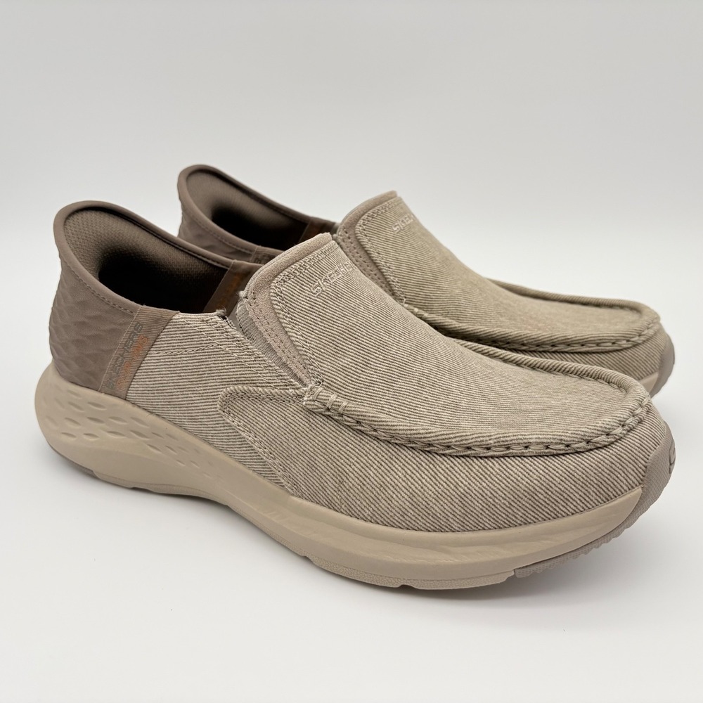 Skechers Slip Ins Parson Dewitt Shoes Mens Size 9 Taupe Textile Hands Free